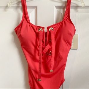 Michael Kors One Piece lace-up  swimsuit